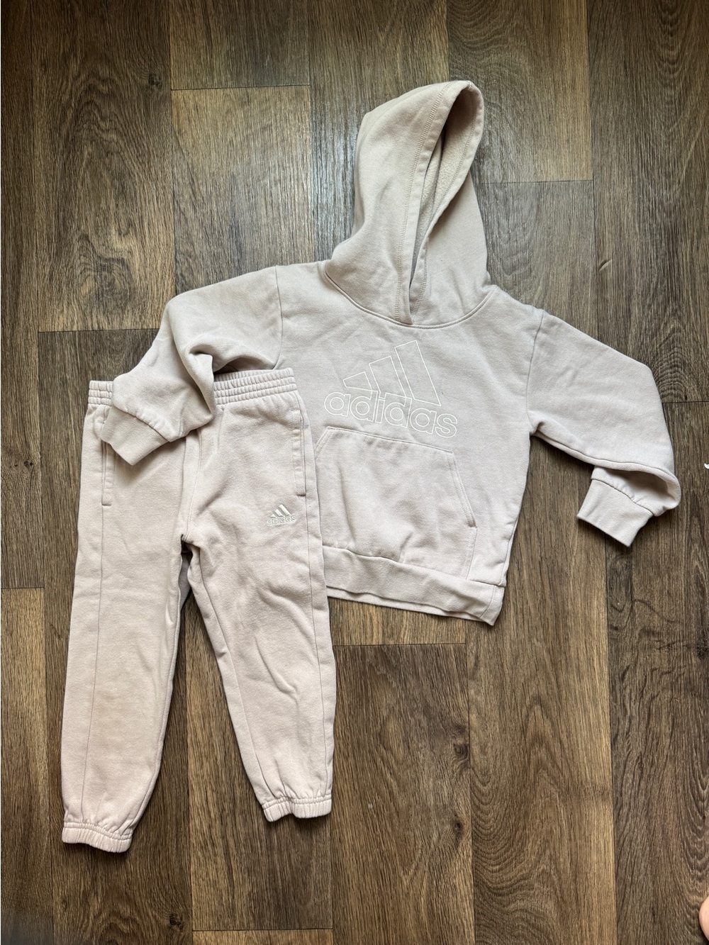 Adidas Kids Beige Hoodie and Joggers Set Size 4